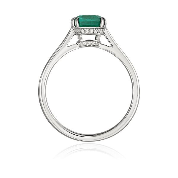 Кольцо из белого золота с бриллиантами и изумрудом 2.62 ct