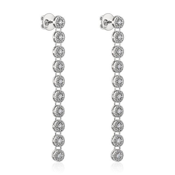 Пусеты из белого золота с бриллиантами