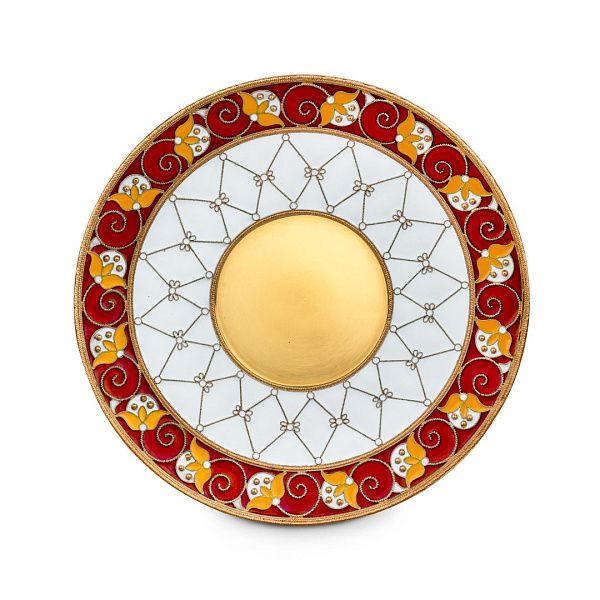 Блюдце из набора «Золотой петушок» из серебра 