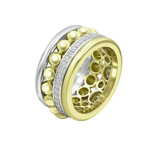 Кольцо из желтого золота с бриллиантами