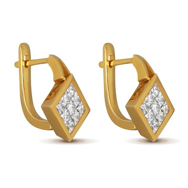 Серьги из желтого золота с бриллиантами