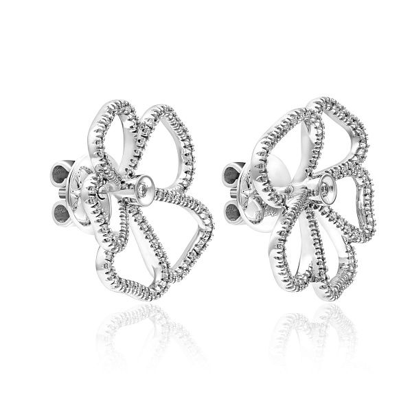 Пусеты из белого золота с бриллиантами