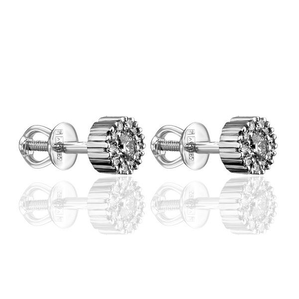 Пусеты из белого золота с бриллиантами