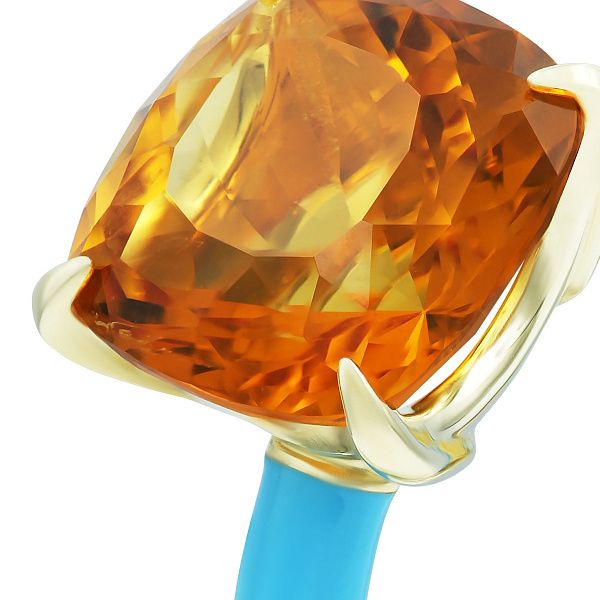 Кольцо из желтого золота с цитрином