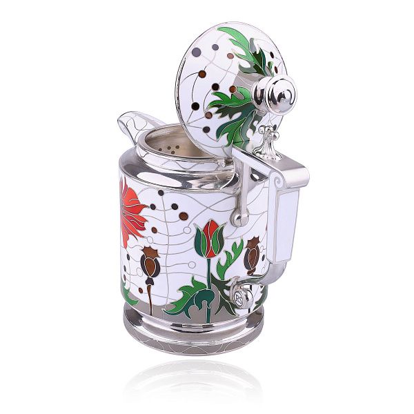 Сливочник «Маки» из серебра