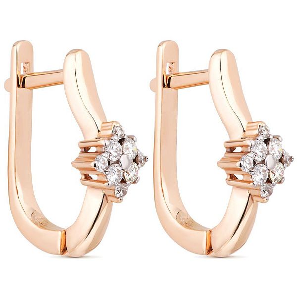 Серьги из красного золота с бриллиантами