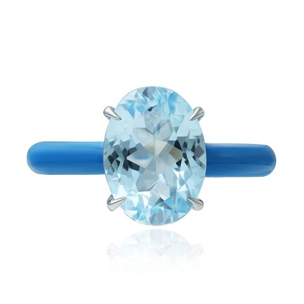 Кольцо из белого золота с топазом