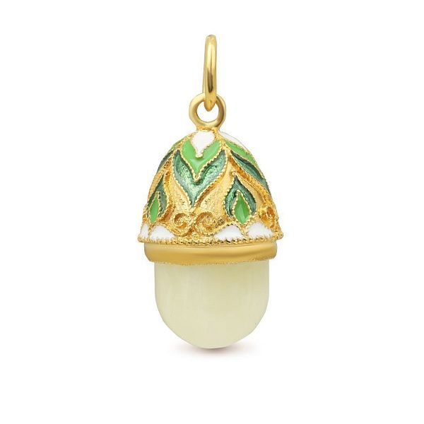 Подвеска яйцо с янтарем