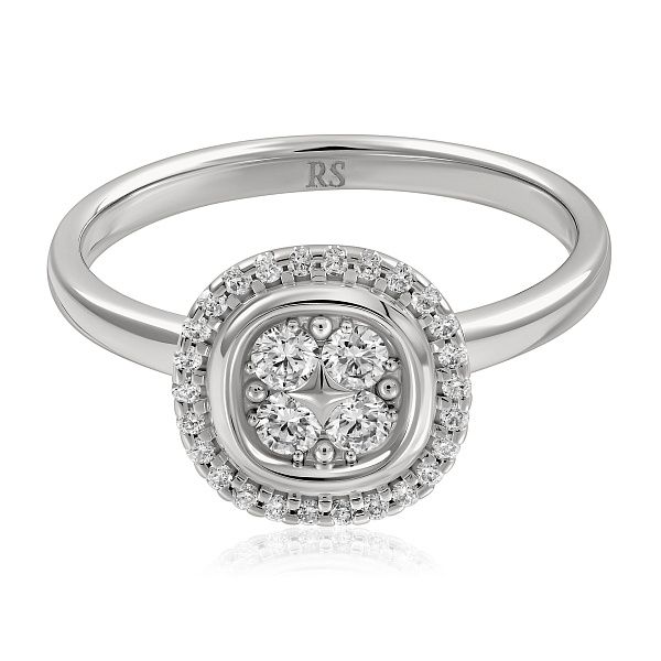 Кольцо из белого золота с бриллиантами