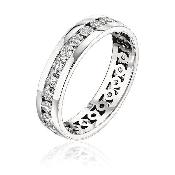 Обручальное кольцо из белого золота с бриллиантами