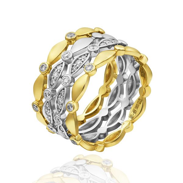 Кольцо из желтого золота с бриллиантами