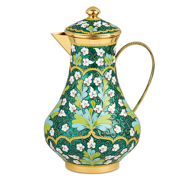 Кофейник «Луговые цветы» из серебра 