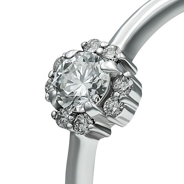 Кольцо из белого золота с бриллиантами