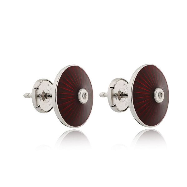 Пусеты из белого золота с бриллиантами