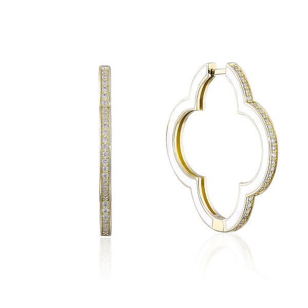 Серьги из желтого золота с бриллиантами