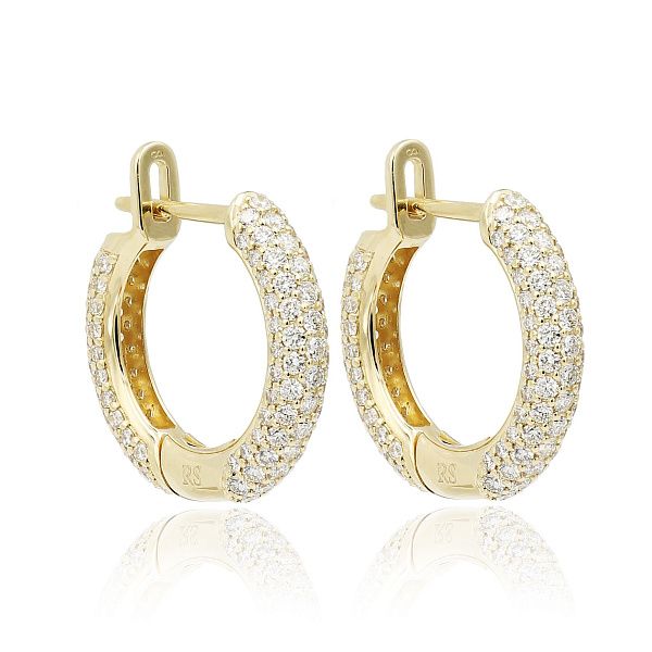 Серьги из желтого золота с бриллиантами