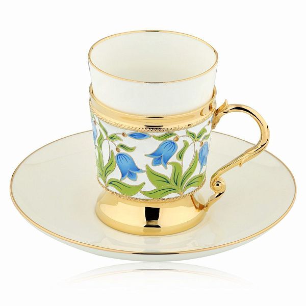 Набор кофейный «Колокольчики» из серебра