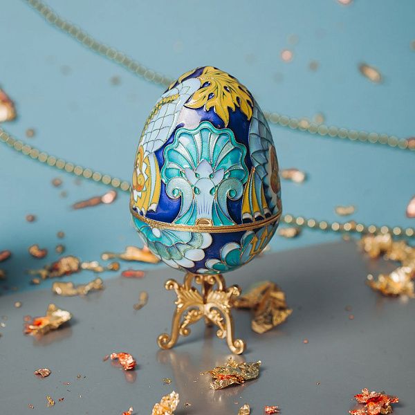 Яйцо-шкатулка из серебра 