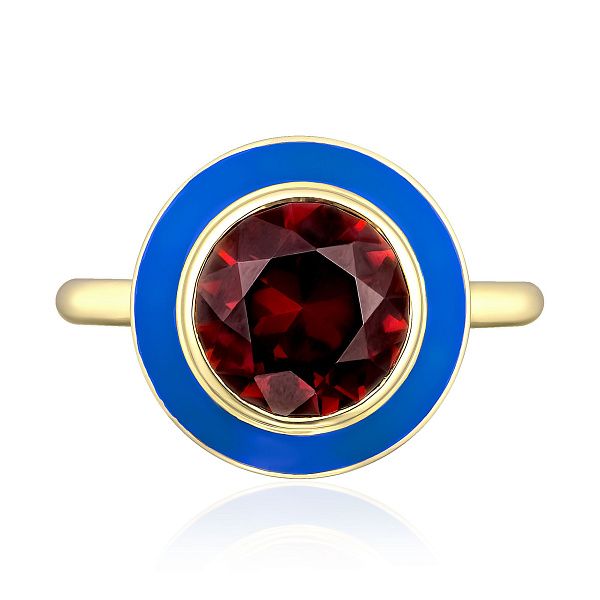 Кольцо из желтого золота с альмандином