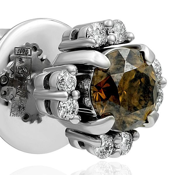 Пусеты из белого золота с бриллиантами