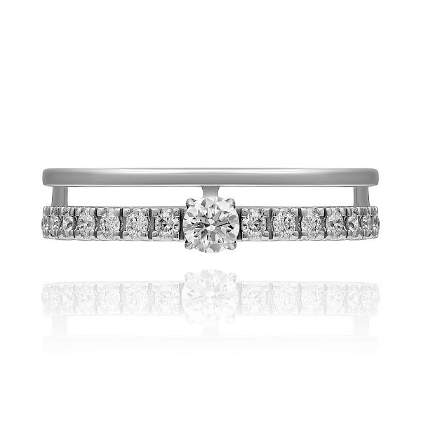 Кольцо из белого золота с бриллиантами