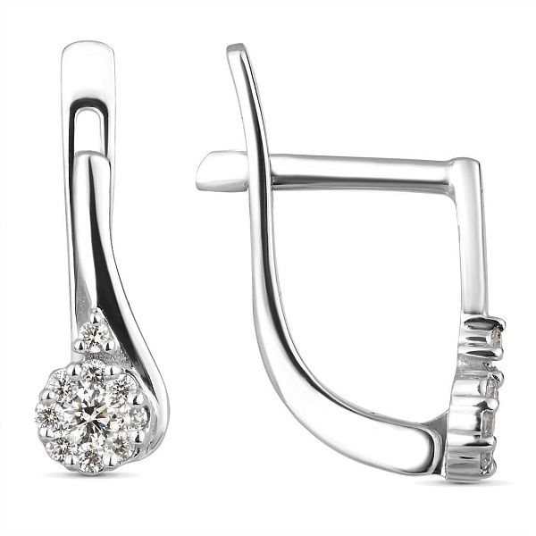 Серьги из белого золота с бриллиантами