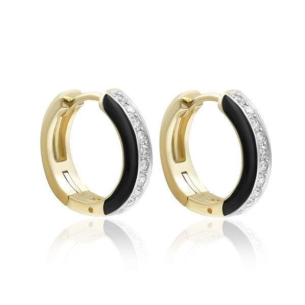 Серьги из желтого золота с бриллиантами