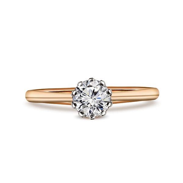 Кольцо из красного золота с бриллиантом