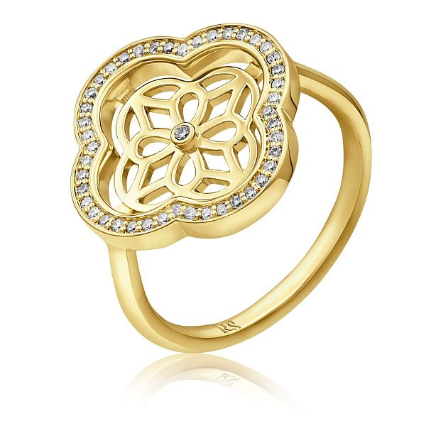 Кольцо из желтого золота с бриллиантами