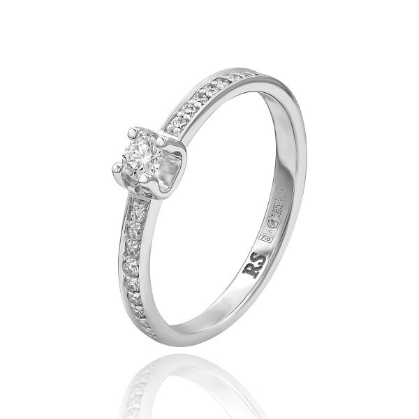 Кольцо из белого золота с бриллиантами