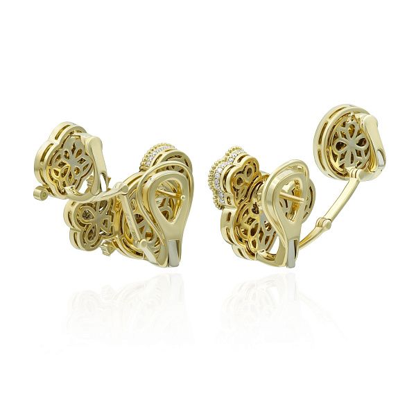 Серьги из желтого золота с бриллиантами