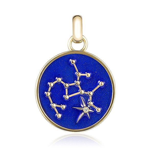 Подвеска «Стрелец» из желтого золота с бриллиантами