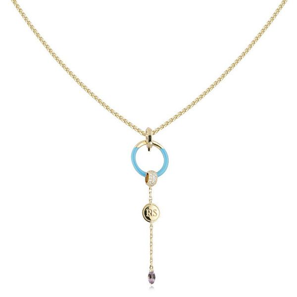 Колье из желтого золота с аметистом и бриллиантами