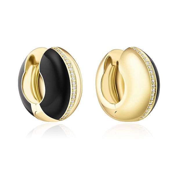 Серьги из желтого золота с бриллиантами