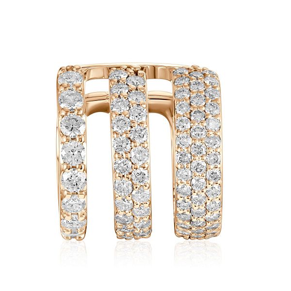 Серьга кафф из желтого золота с бриллиантами