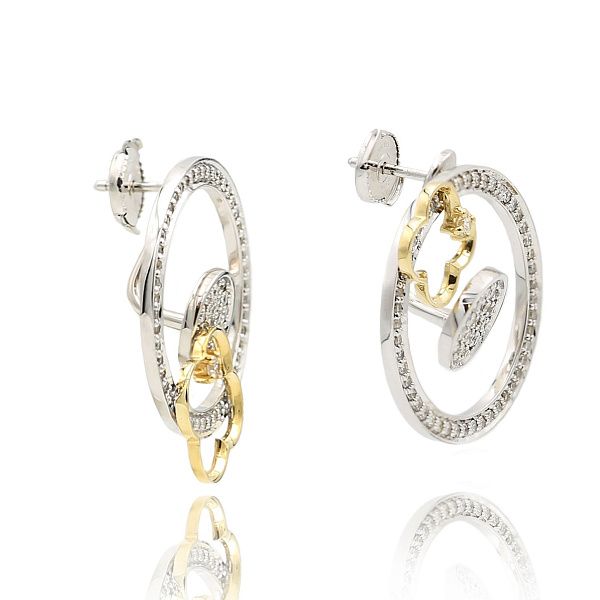 Пусеты из белого золота с бриллиантами