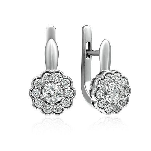 Серьги из белого золота с бриллиантами