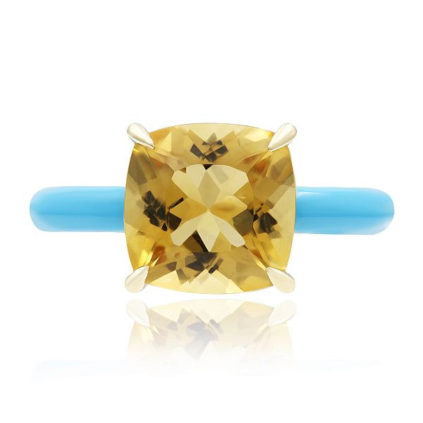 Кольцо из желтого золота с цитрином