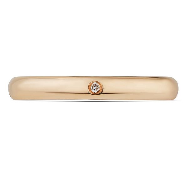 Обручальное кольцо из красного золота с бриллиантом