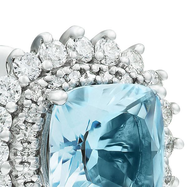 Пусеты из белого золота с топазами и бриллиантами