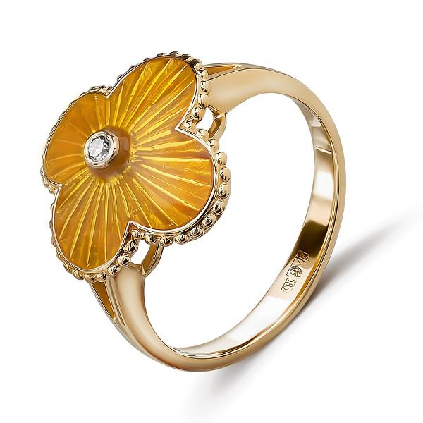 Кольцо из желтого золота с бриллиантом