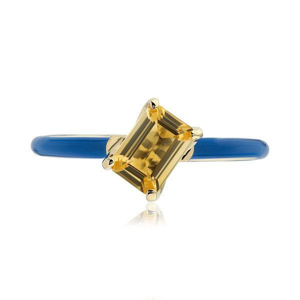 Кольцо из желтого золота с цитрином