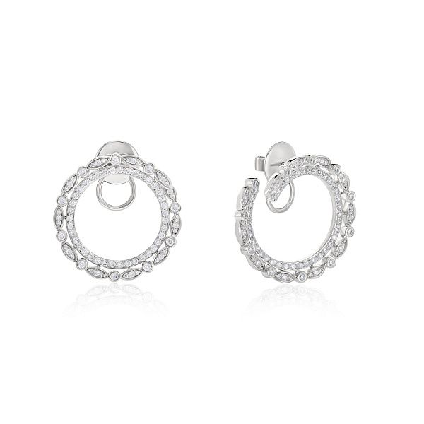 Пусеты из белого золота с бриллиантами