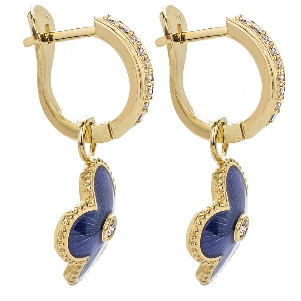 Серьги из желтого золота с бриллиантами