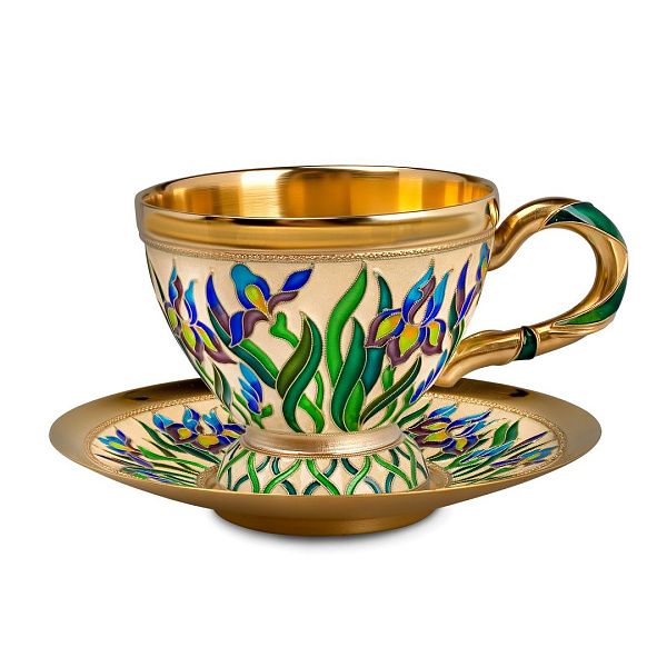 Чашка «Ирисы» из серебра 