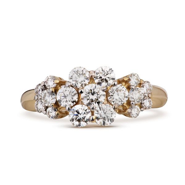 Кольцо из желтого золота с бриллиантами