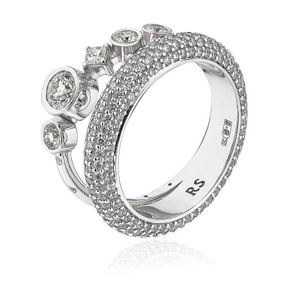 Кольцо из белого золота с бриллиантами