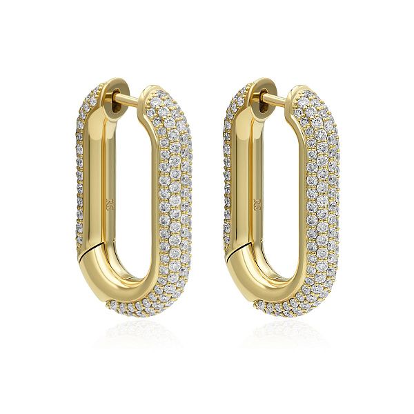 Серьги из желтого золота с бриллиантами