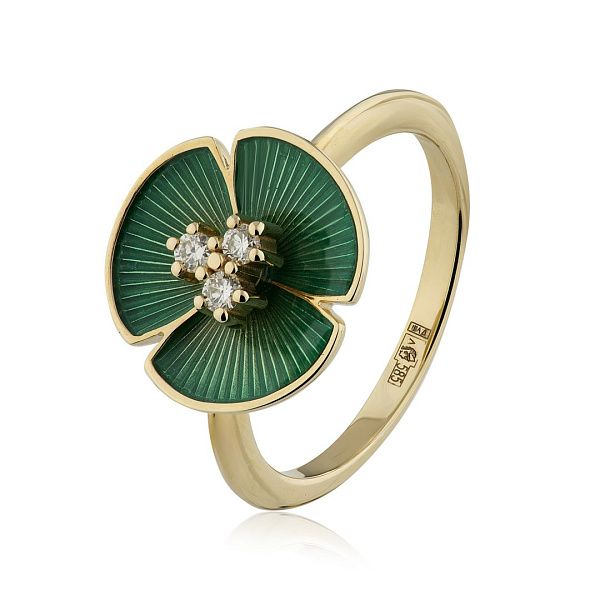 Кольцо из желтого золота с бриллиантами