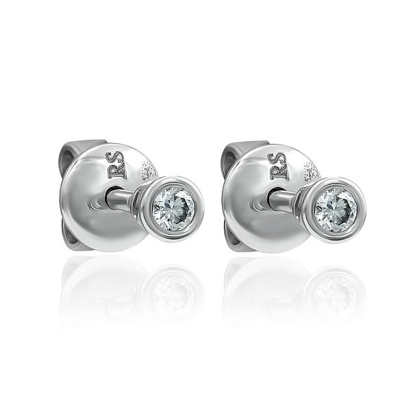 Пусеты из белого золота с бриллиантами